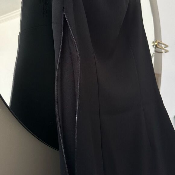 Halston Heritage Black Dress Sheer Sequin Bodice - Picture 5 of 7